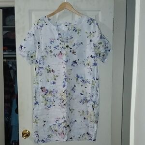 Light Floral Print Women’s Dress - White